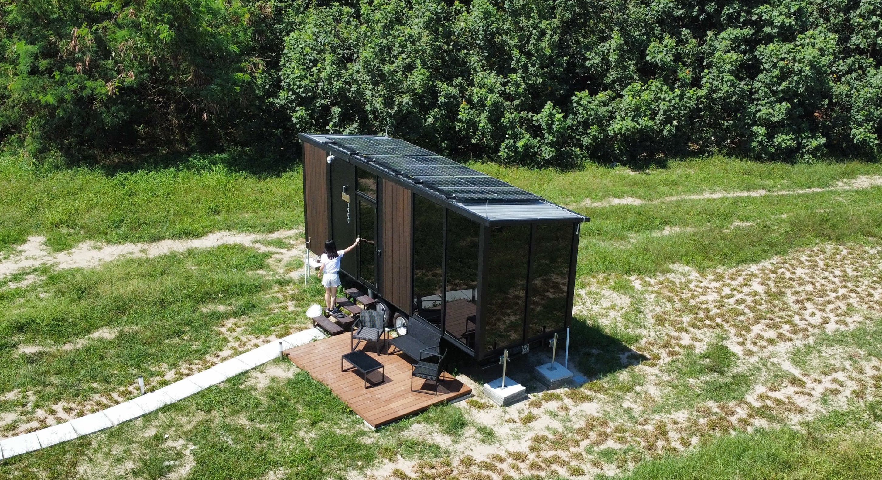 Solar Panels on a roof view